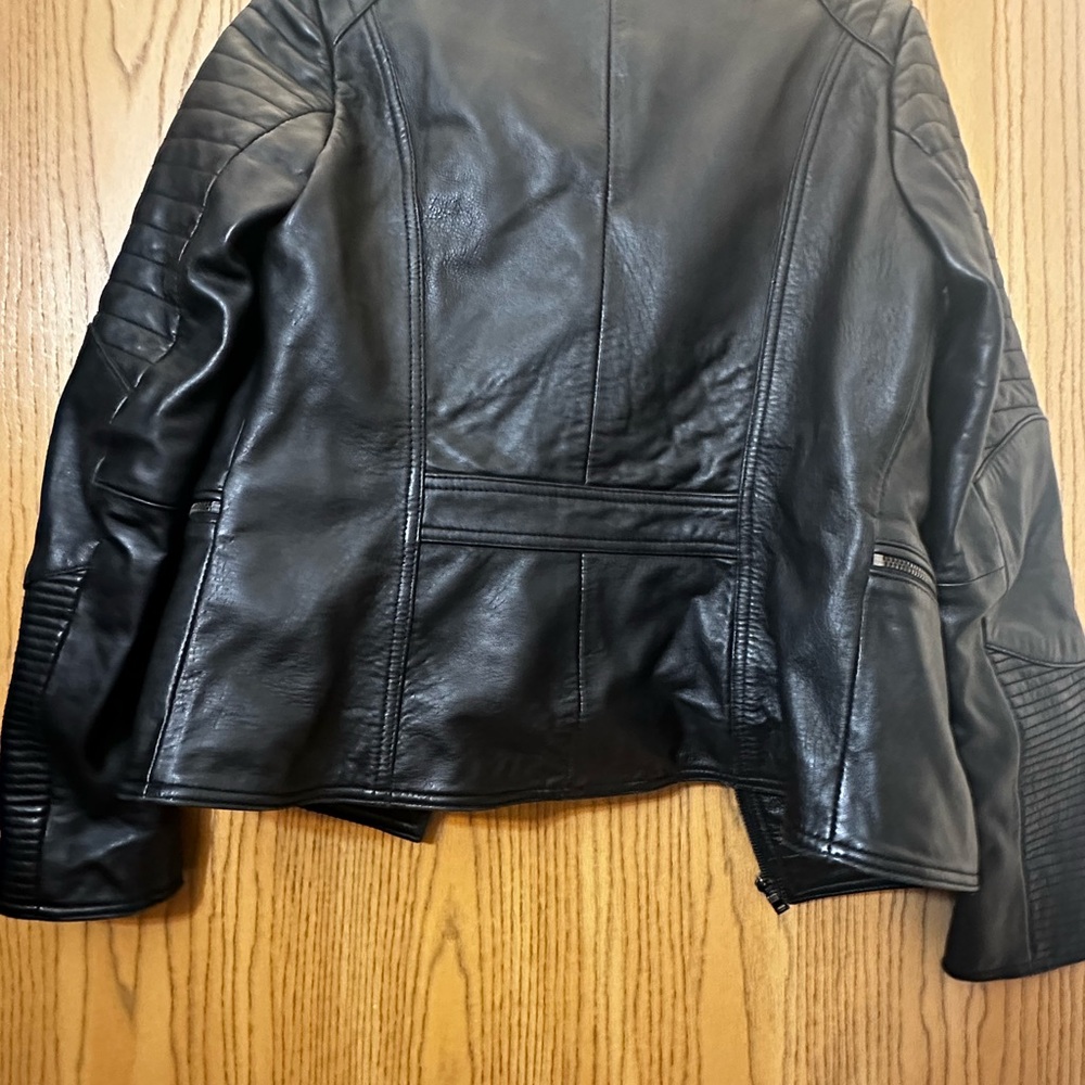 Wilsons Leather Black Moto Jacket - Picture 3 of 4